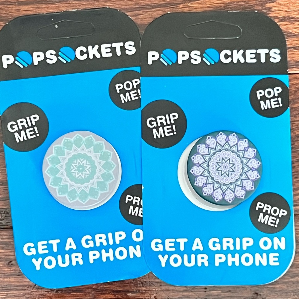 2 PopSocket Phone Grip - Blue and Purple Mandala